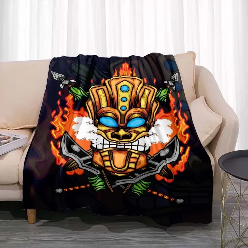 Travel Accessories Hawaii - بطانية فلانيل أنيقة بتصميم تيكي بار،