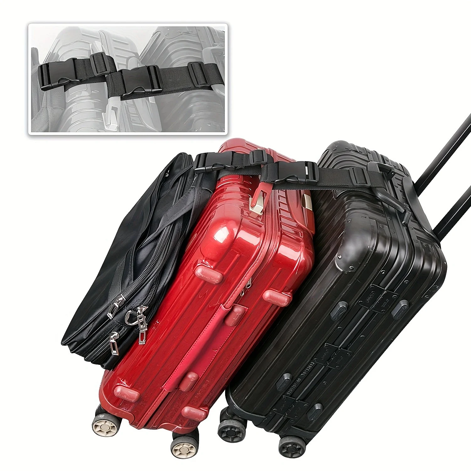 Travel Accessories Luggage Straps - حزام أمتعة بسيط قابل للتعديل، حزام