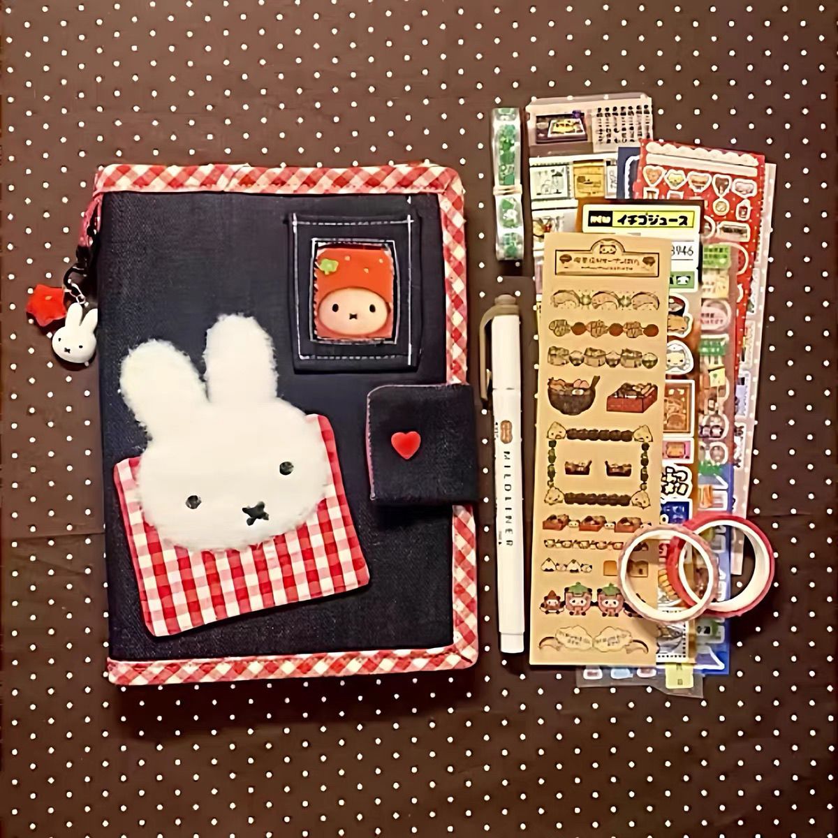 Travel Journal Accessories - دفتر ملاحظات A6 بتصميم أرنب ميفي