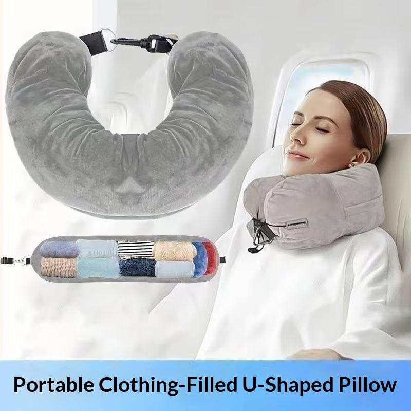 Travel Pillow Inflatable - وسادة رقبة للسفر بالطائرة مع حقيبة