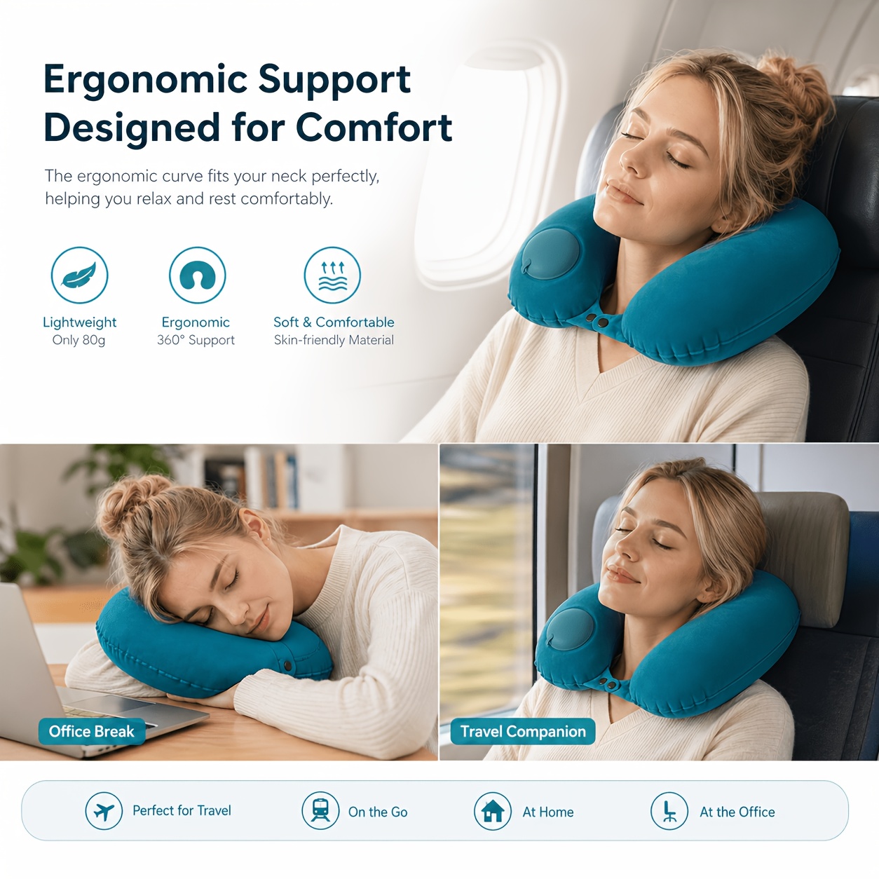 Travel Pillow Inflatable - وسادة رقبة قابلة للنفخ للسفر من