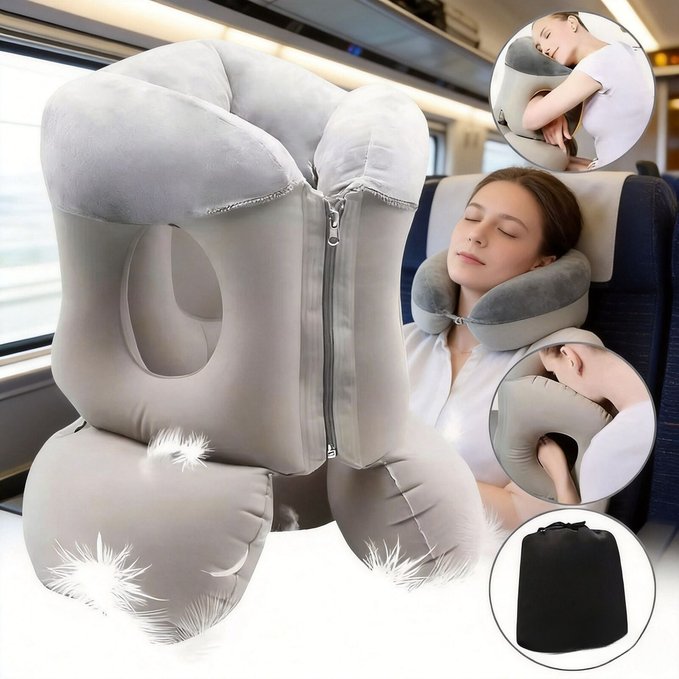 وسادة سفر هوائية مطورة قابلة ل - مراجعة Travel Pillow Inflatable وسعره