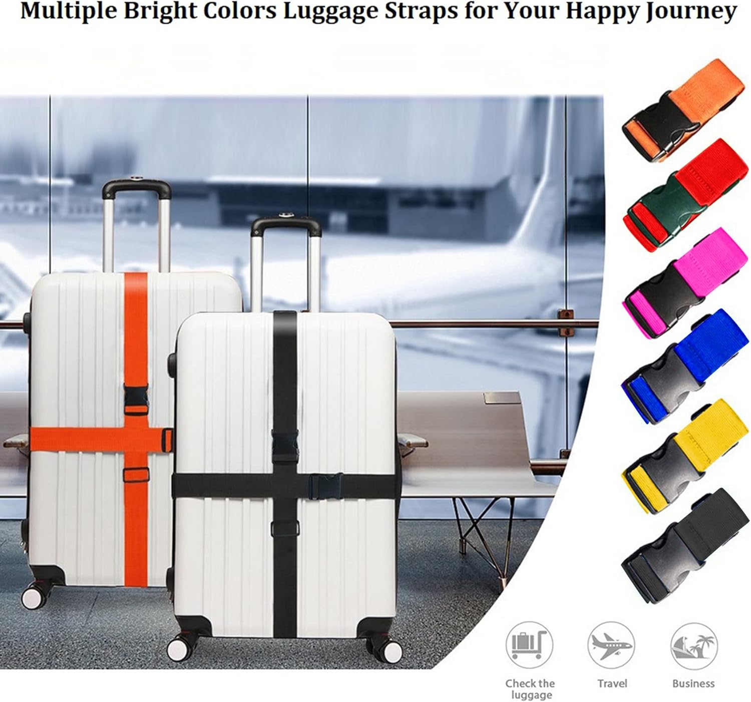 أحزمة أمتعة قابلة للتعديل بألو - مراجعة Travel Accessories Luggage Straps وسعره