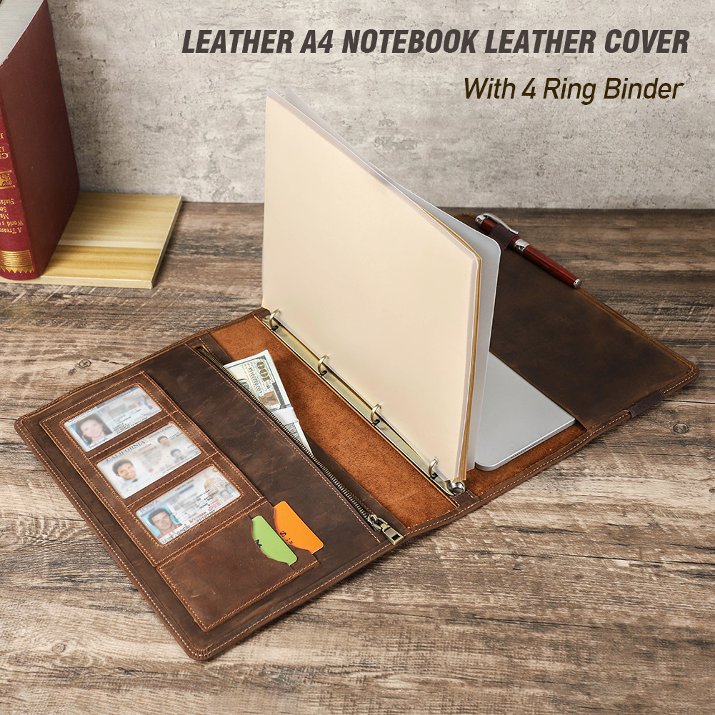 غطاء جلدي فاخر دفتر A4 ، محفظة - مراجعة Travel Journal Accessories وسعره