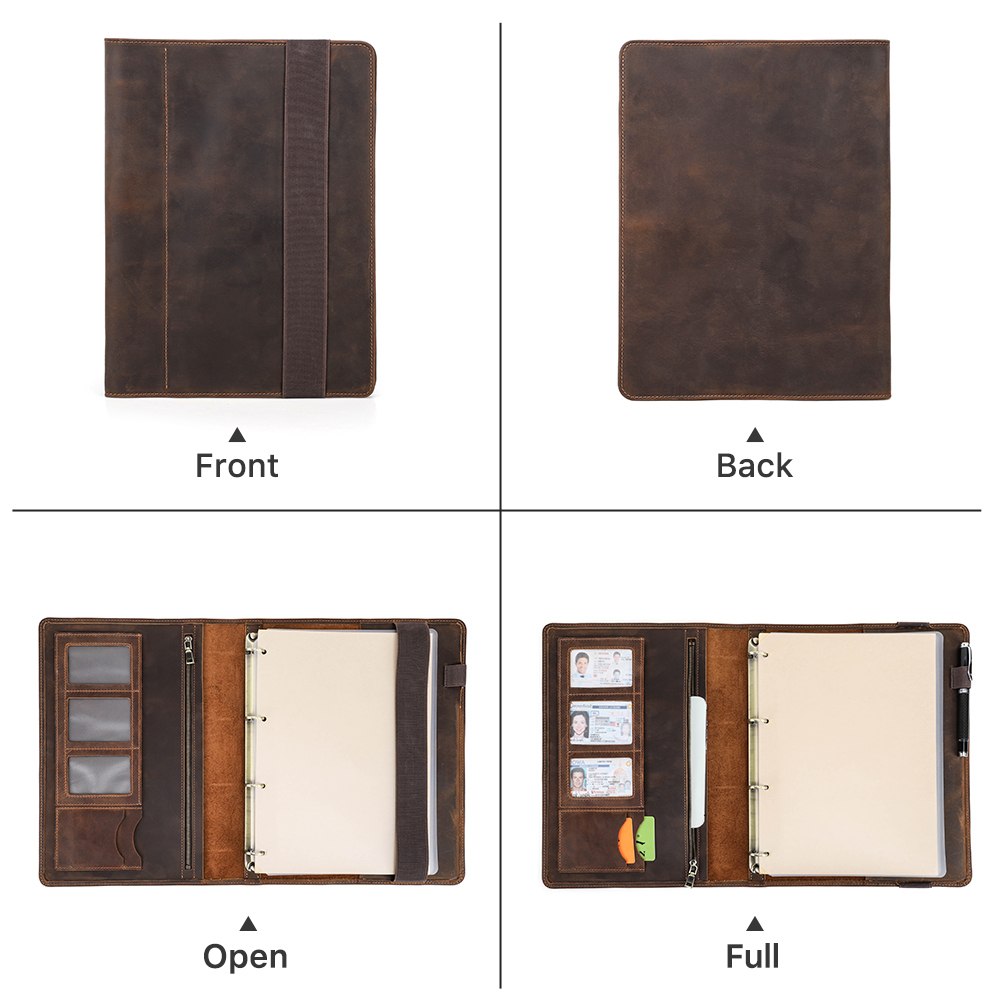 غطاء جلدي فاخر دفتر A4 ، محفظة - مراجعة Travel Journal Accessories وسعره